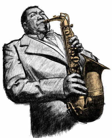 A digital illustration of Charlie Parker