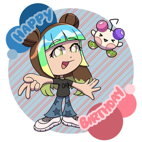 A birthday gift for my friend featuring their persona and their mascot