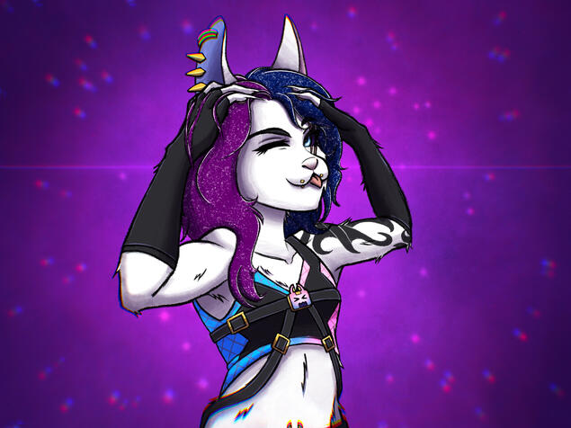 A fan art submission for Art Fight 2025 of user Wuschllama's original fursona design